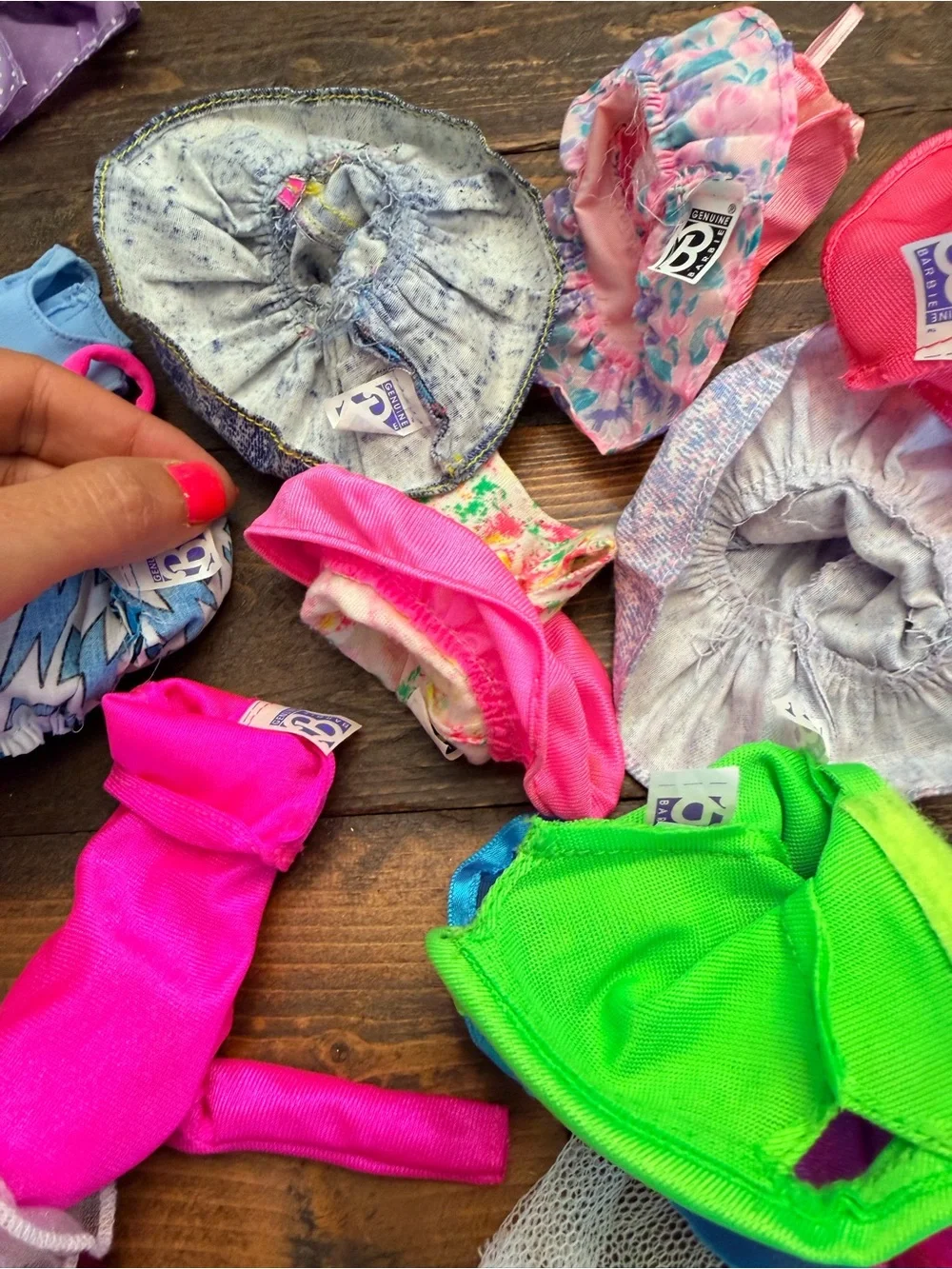 Vintage Barbie Clothes Lot 80s 90s Neon Geometric - 48 Pcs Snaps & Velcro Work